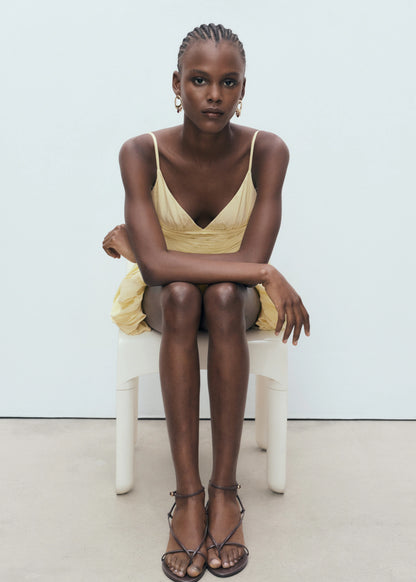 Gathered Balloon Dress