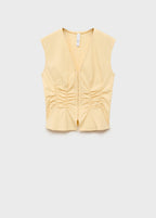 Gathered Cotton Blouse