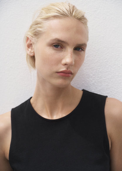 Gathered Cotton Midi Dress