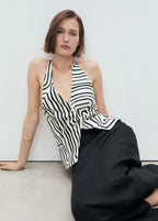 Geometric Print Linen Waistcoat