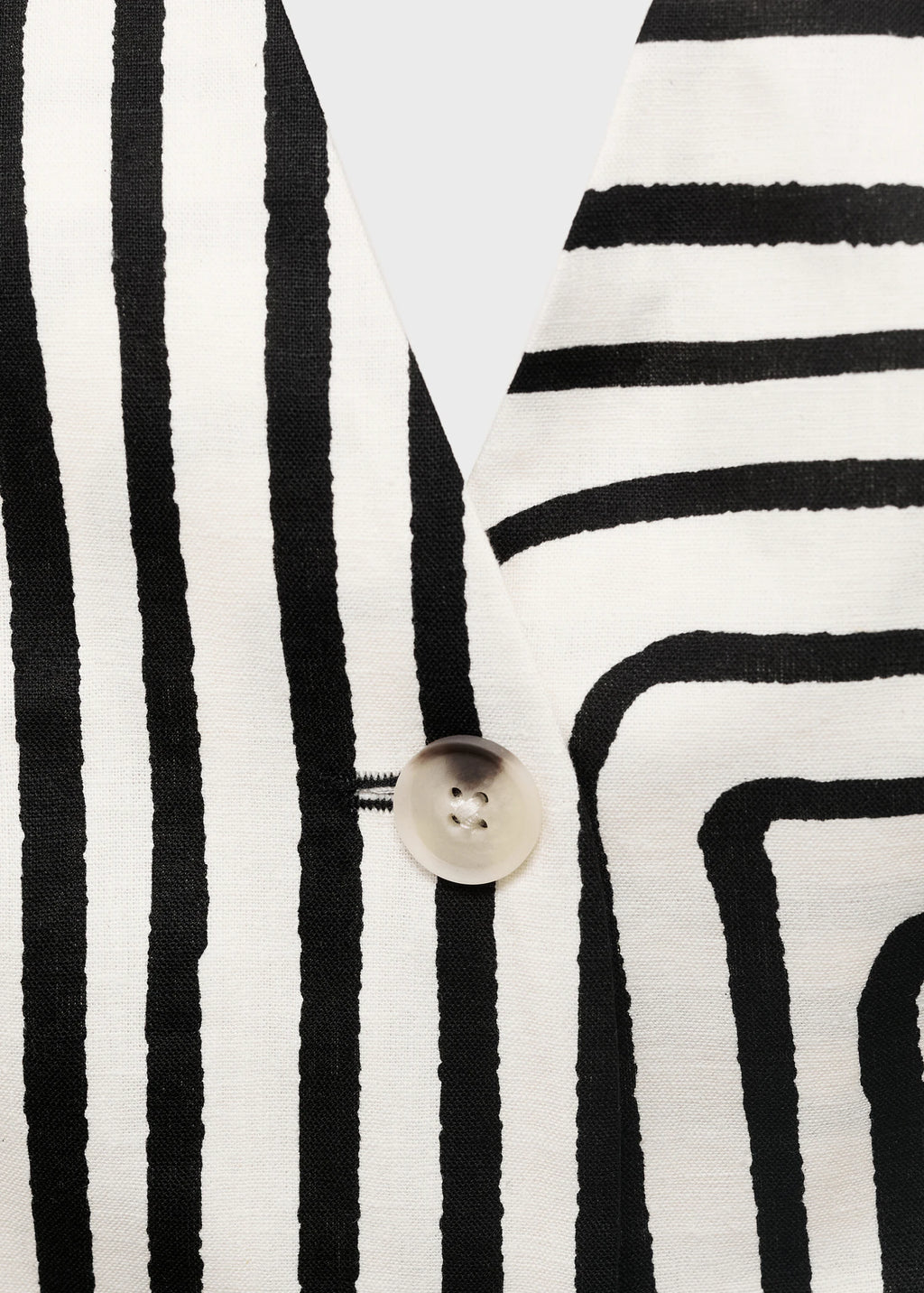 Geometric Print Linen Waistcoat