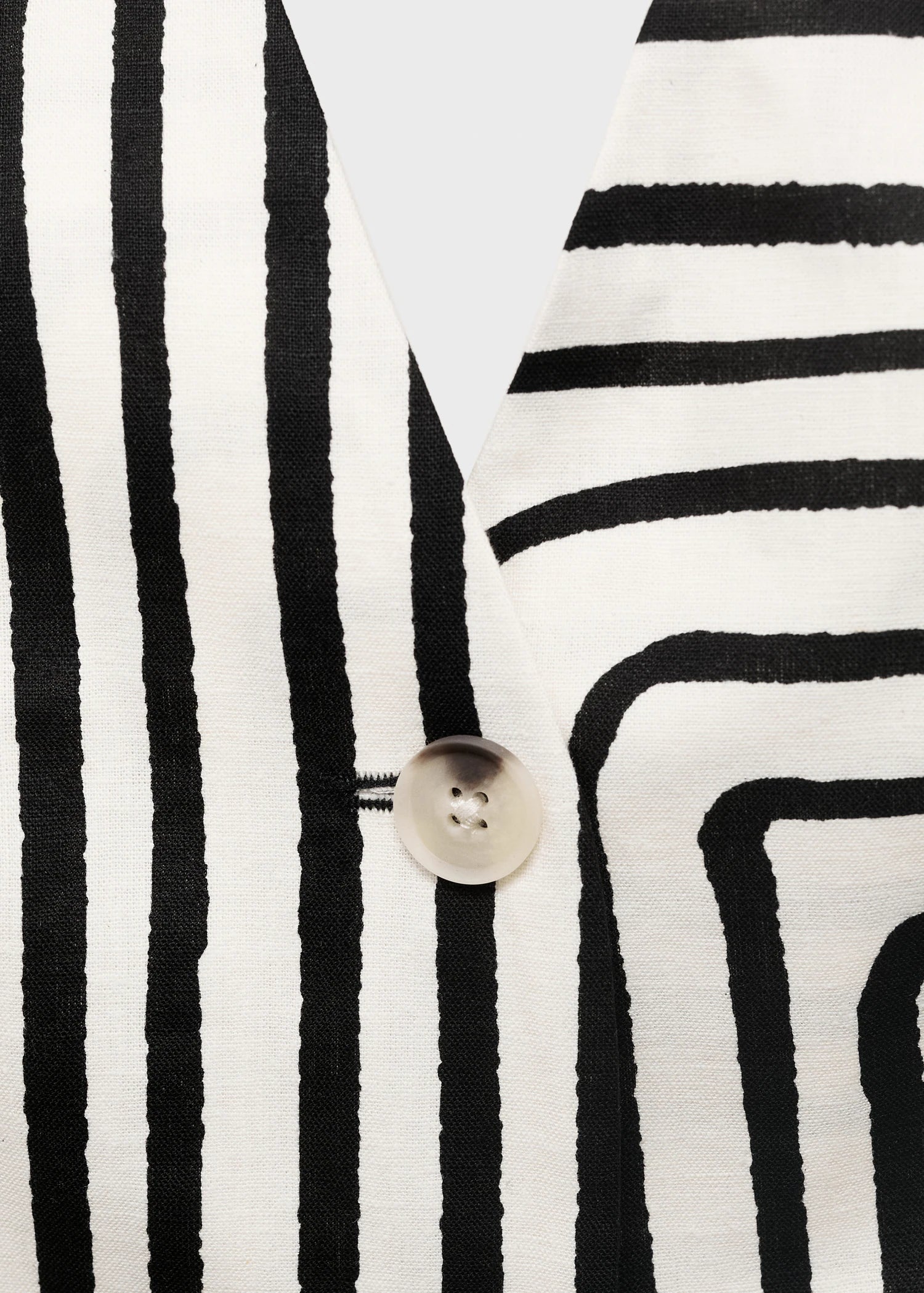 Geometric Print Linen Waistcoat