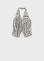 Geometric Print Linen Waistcoat