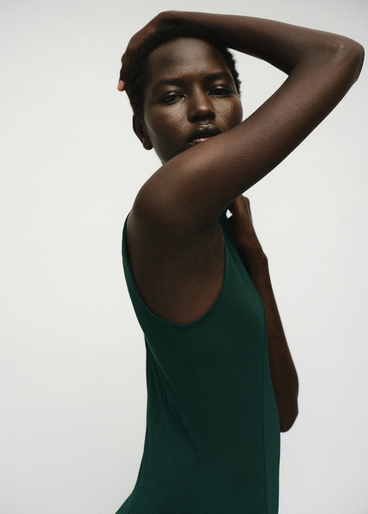 Godet Dress With A Perkins Collar