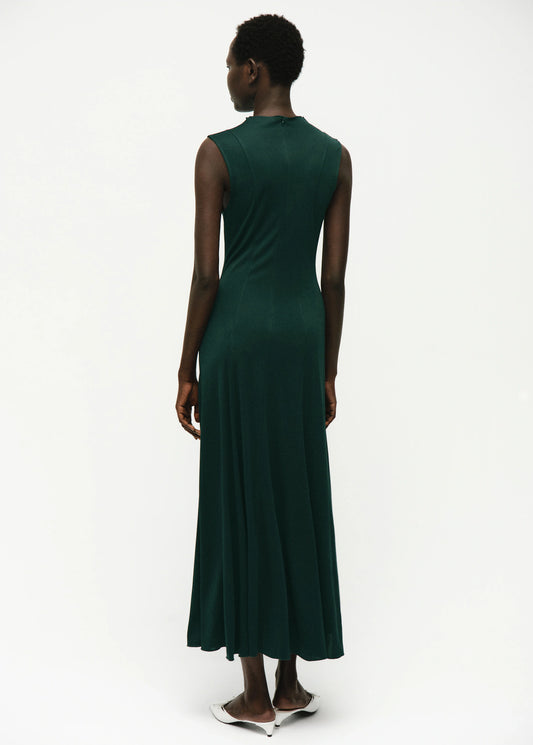 Godet Dress With A Perkins Collar