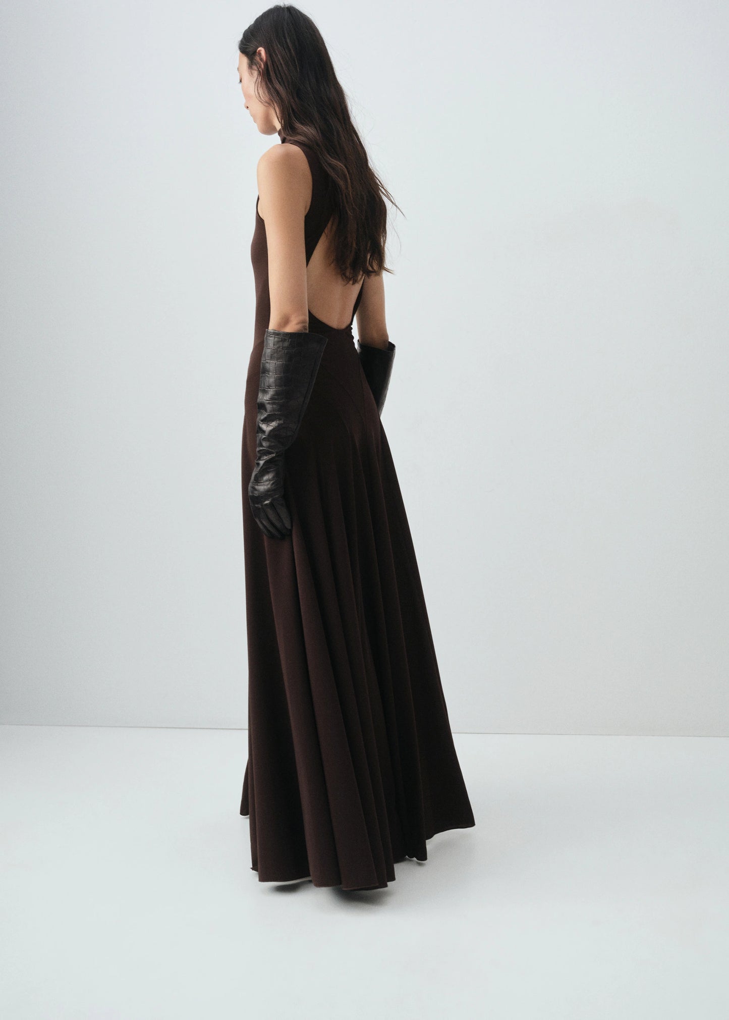 Godet Dress With Back Opening