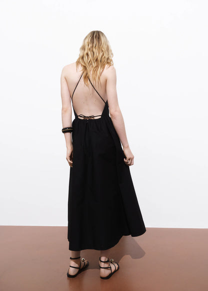 Halter Dress With Crossed Back