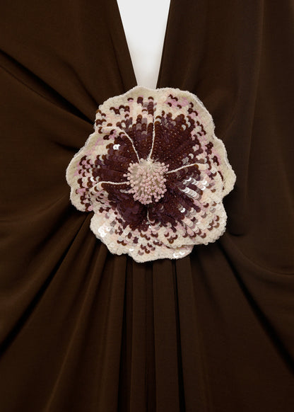 Halter Dress With Flower Detail