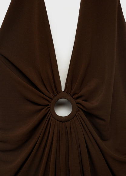 Halter Dress With Flower Detail