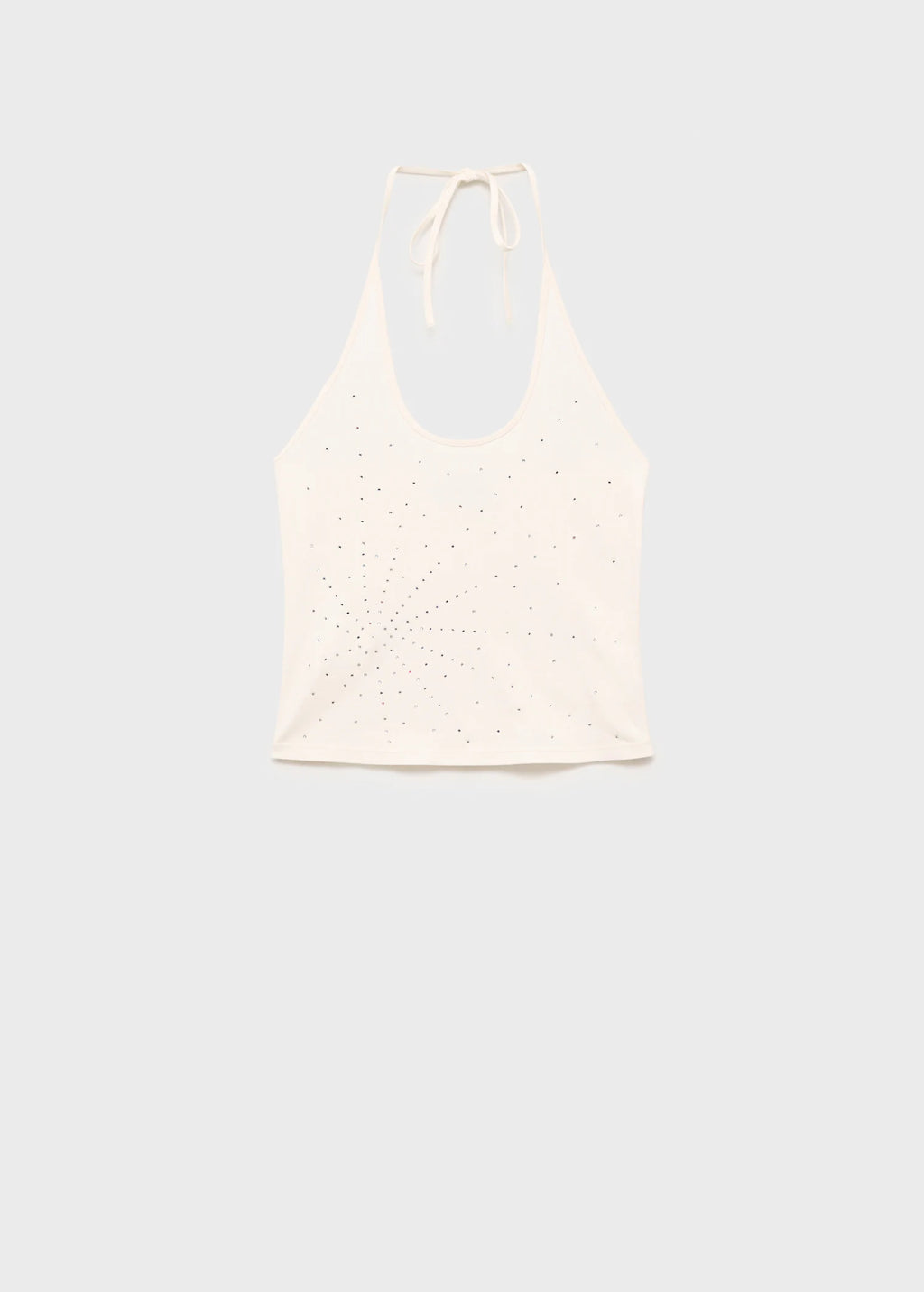 Halter Neck Top With Metallic Appliques