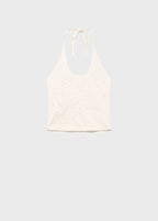 Halter Neck Top With Metallic Appliques