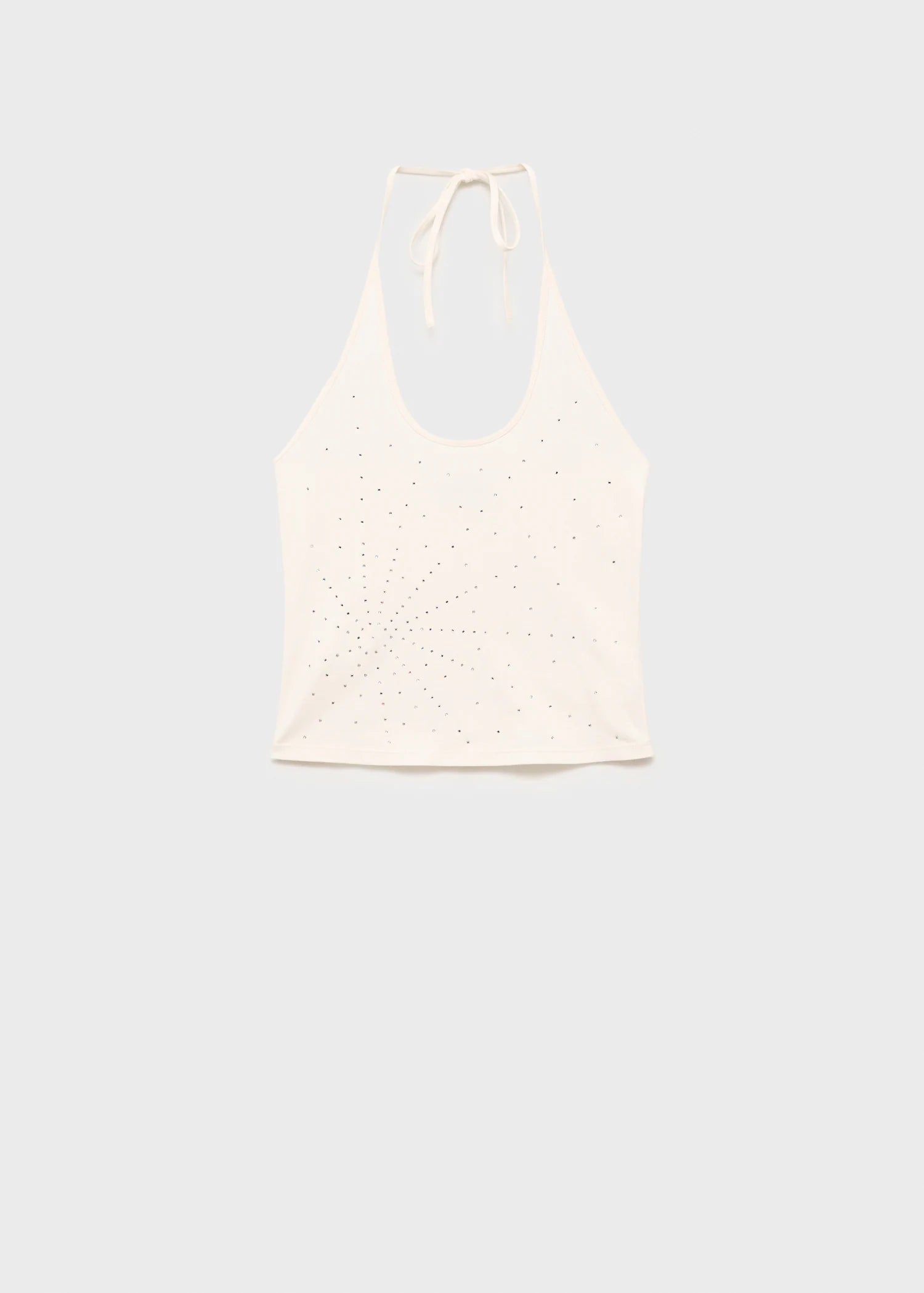 Halter Neck Top With Metallic Appliques