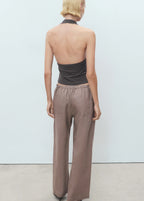 Halter Top With Metallic Appliques