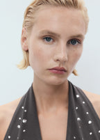 Halter Top With Metallic Appliques