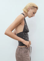 Halter Top With Metallic Appliques