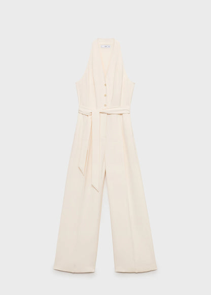 Halter Neck Jumpsuit With Belt