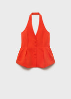 Halter Neck Peplum Waistcoat