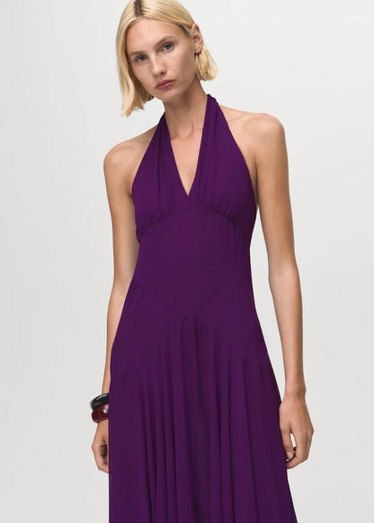 Halter Neck Pleated Dress