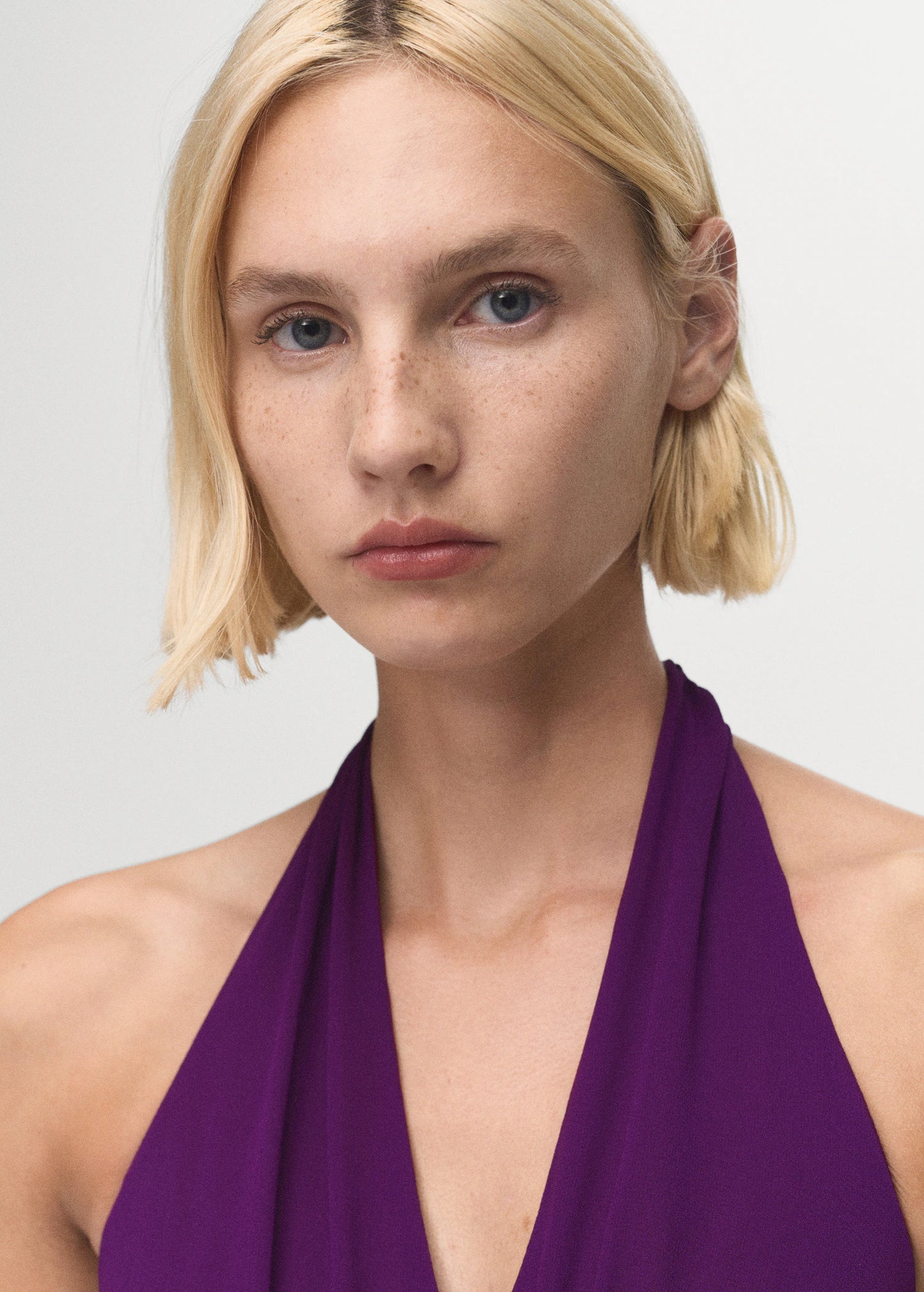 Halter Neck Pleated Dress