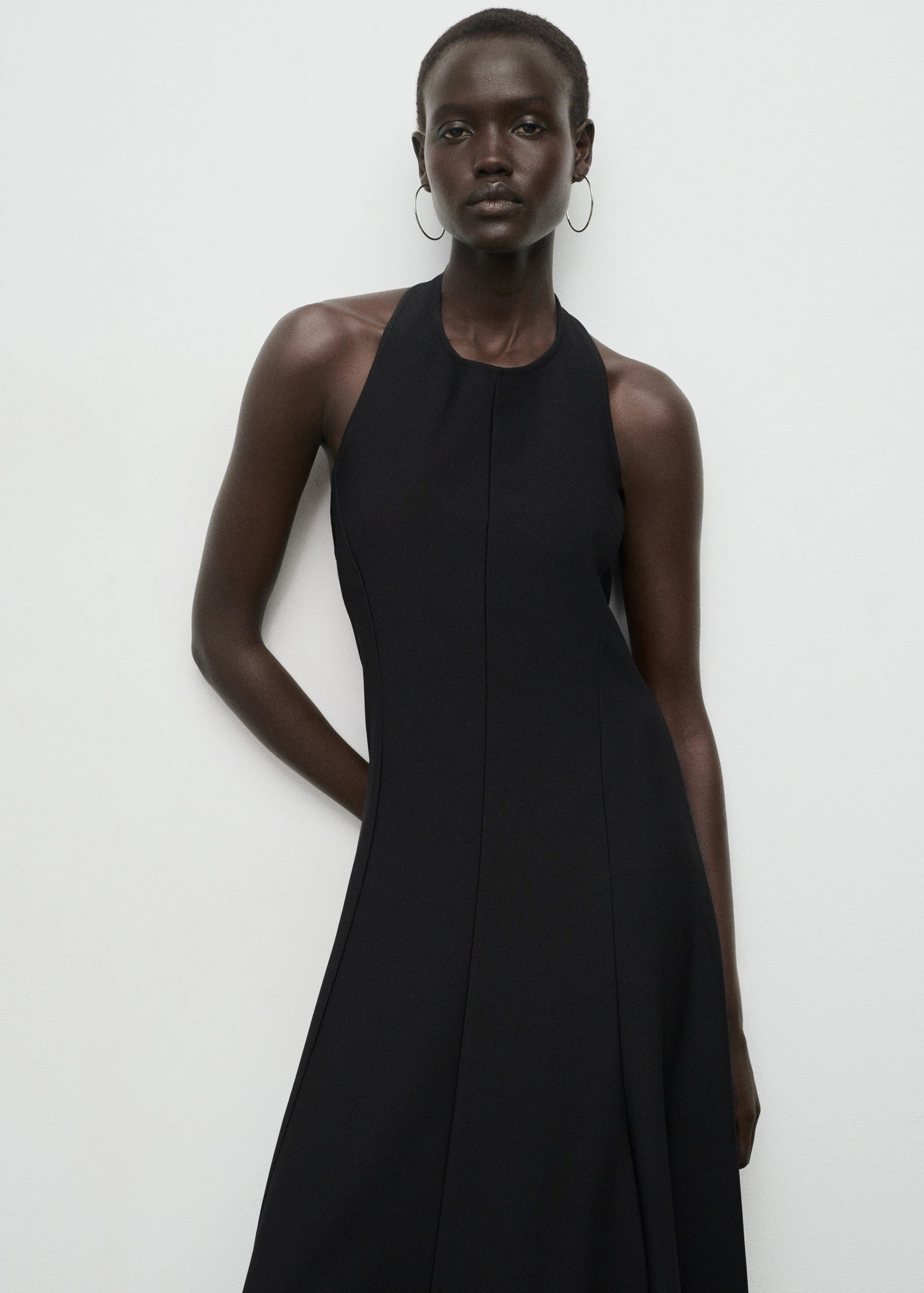 Halter Neck Pleated Dress