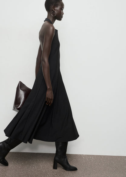 Halter Neck Pleated Dress