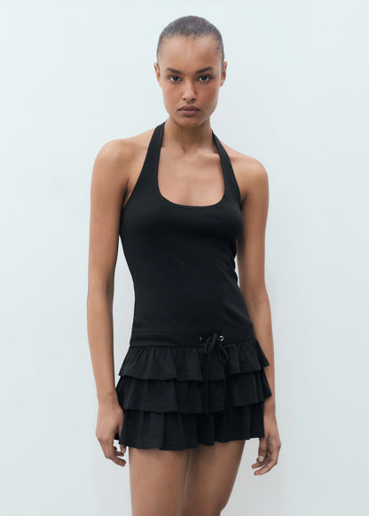 Halter Neck Ruffle Dress