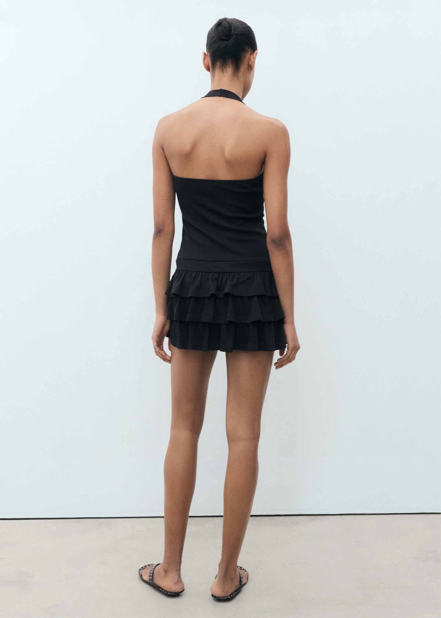 Halter Neck Ruffle Dress