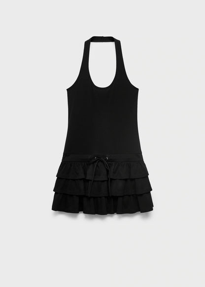 Halter Neck Ruffle Dress