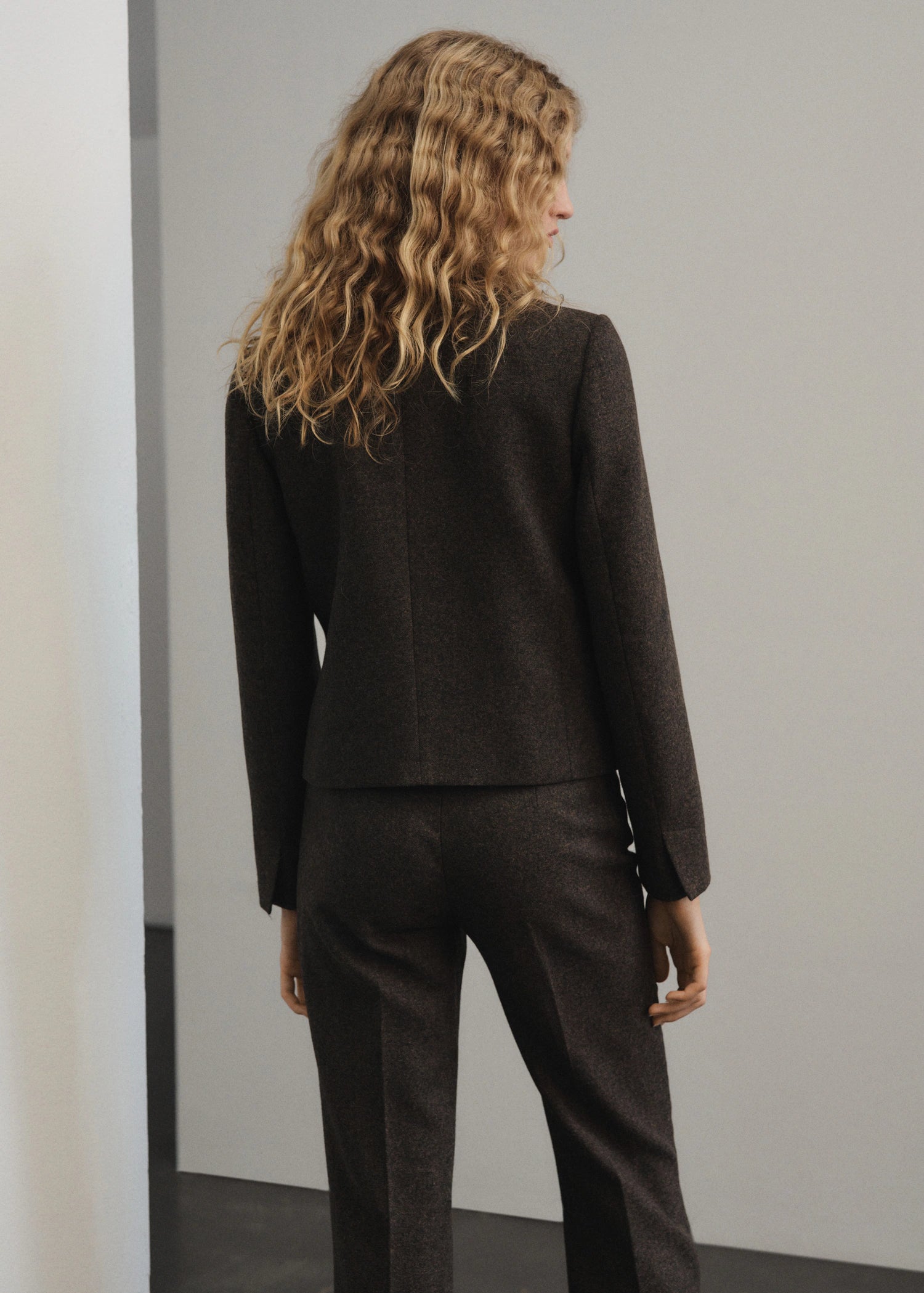 Heathered Wool Suit Blazer