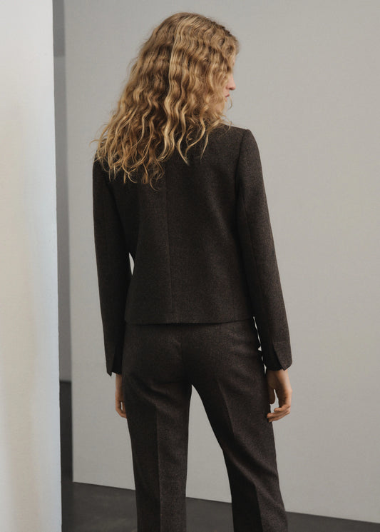 Heathered Wool Suit Blazer