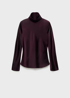 High Collar Satin Blouse