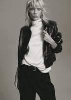 High Collar Satin Blouse