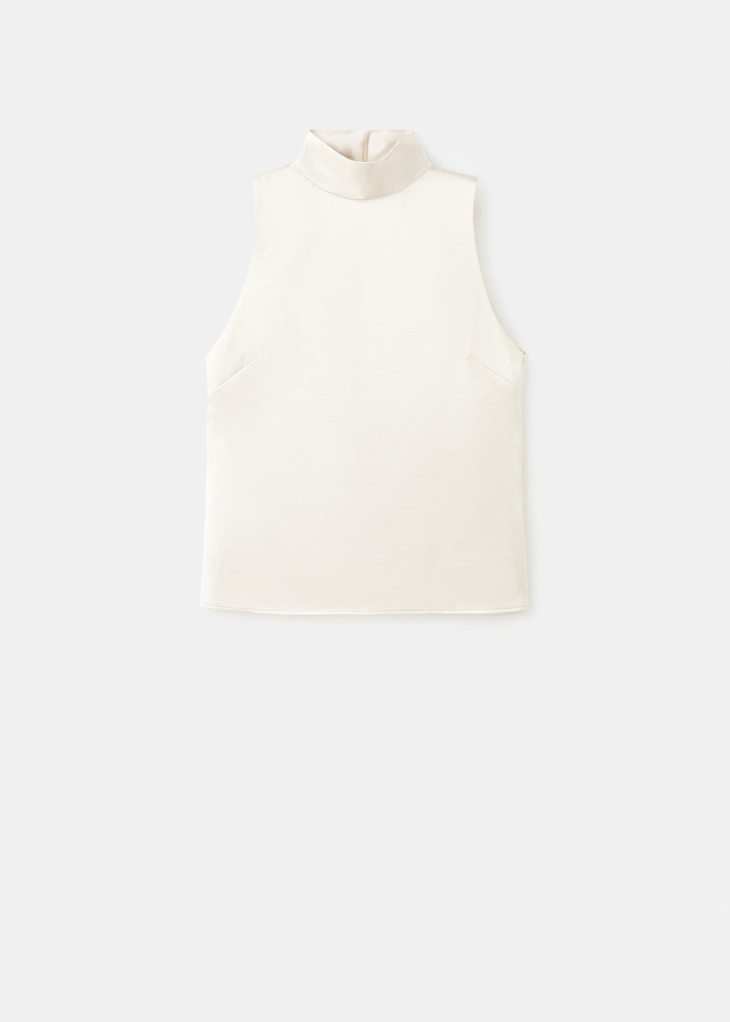 High Collar Satin Blouse