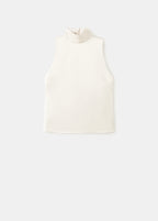 High Collar Satin Blouse