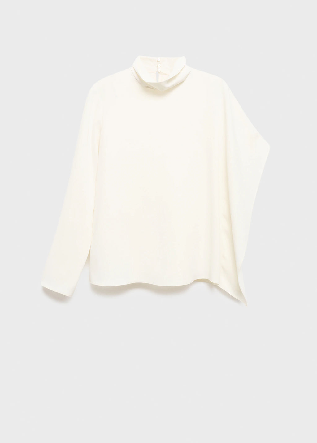High Neck Blouse With Asymmetrical Sleeves