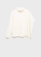 High Neck Blouse With Asymmetrical Sleeves