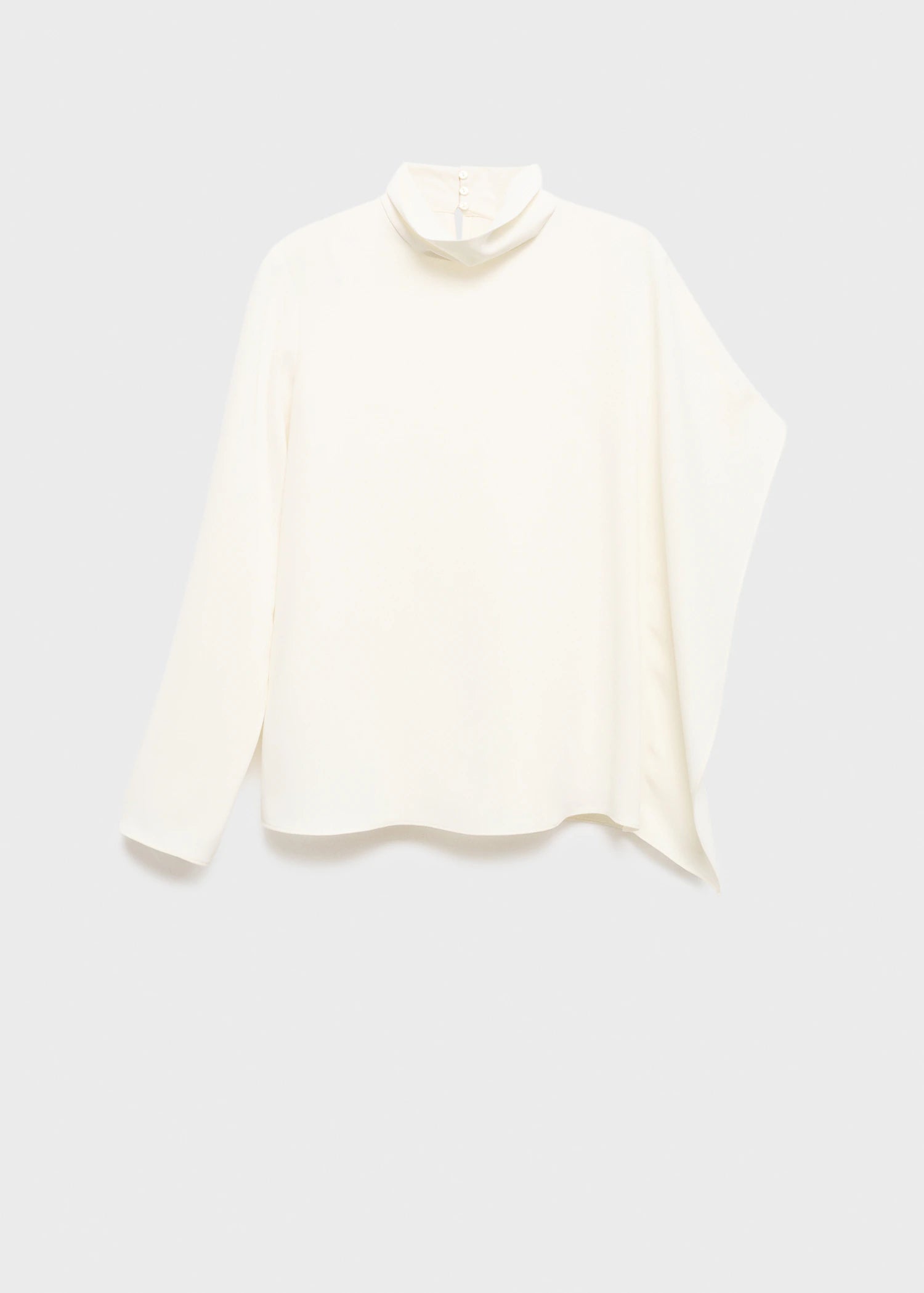 High Neck Blouse With Asymmetrical Sleeves
