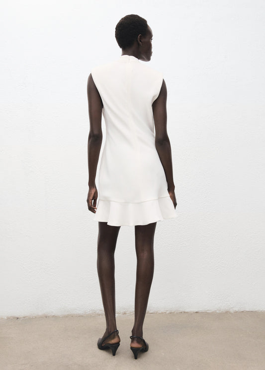 High Neck Dress With Ruffle