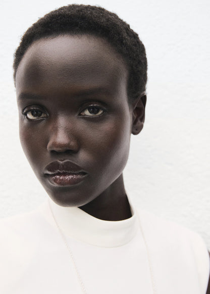 High Neck Dress With Ruffle