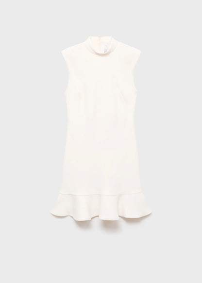 High Neck Dress With Ruffle