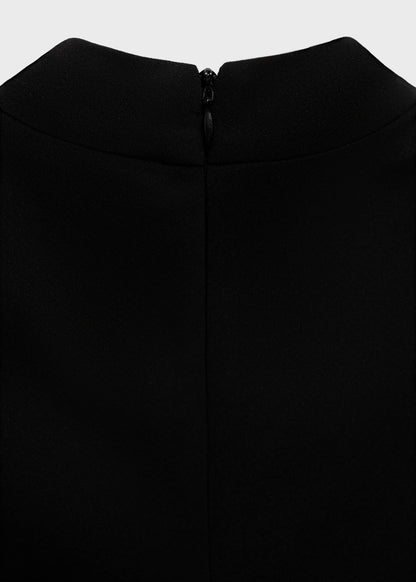 High Neck Dress With Ruffle