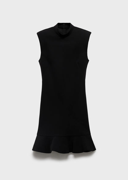 High Neck Dress With Ruffle