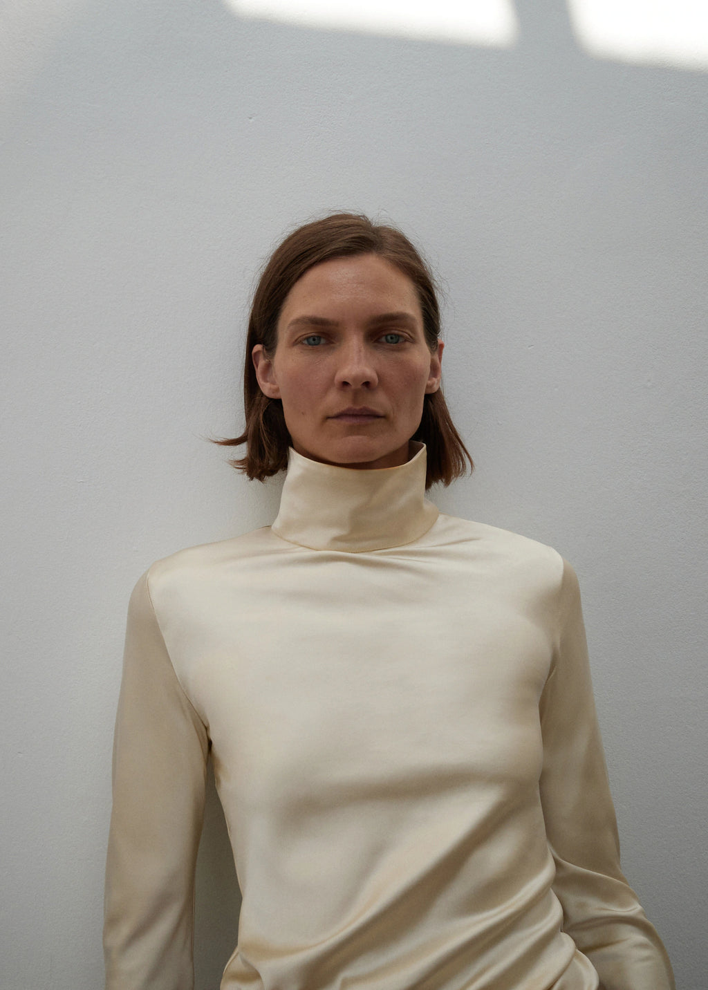 High Neck Satin Blouse