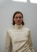 High Neck Satin Blouse