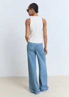 High Rise Wide Leg  Jeans With Pockets