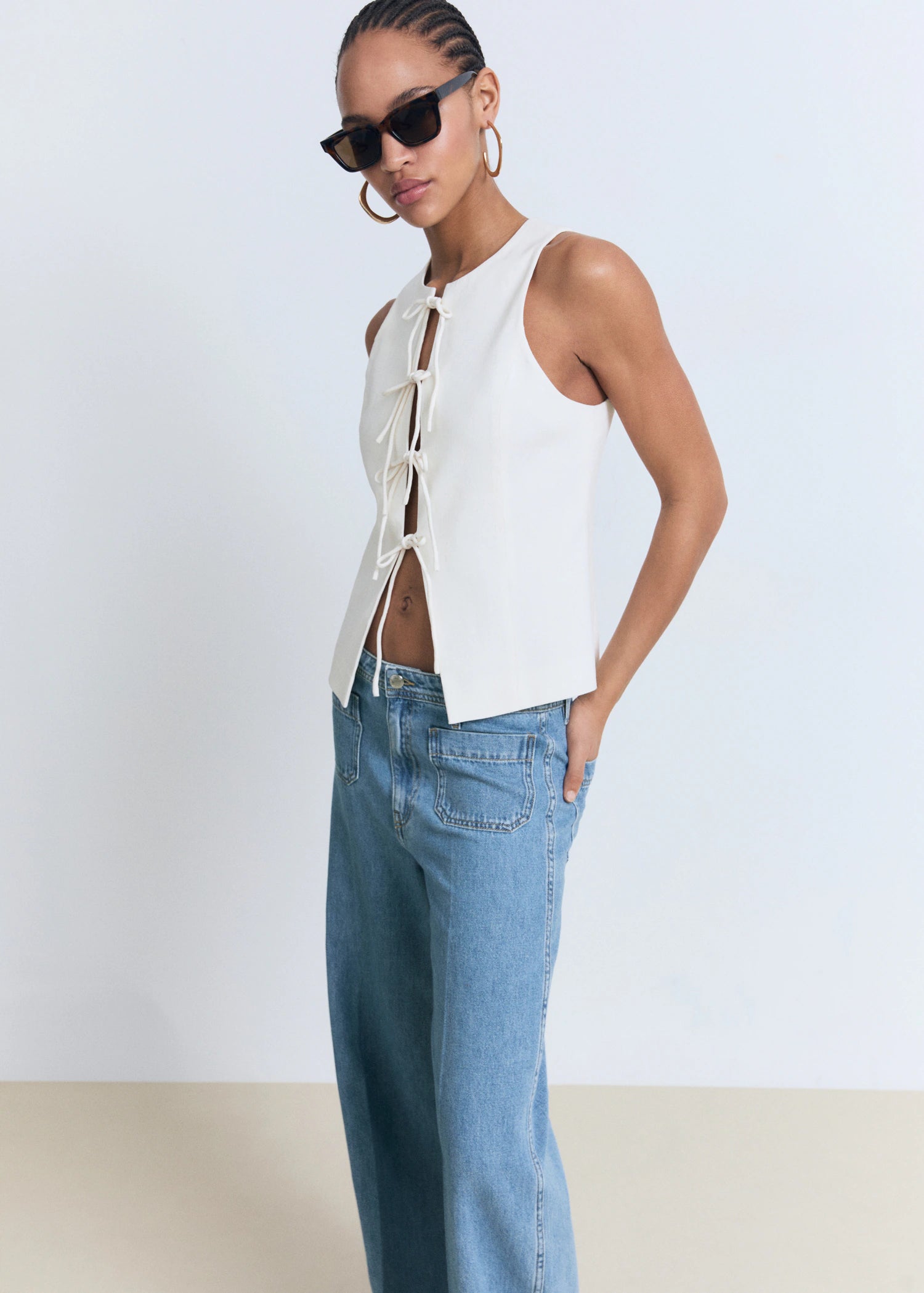 High Rise Wide Leg  Jeans With Pockets