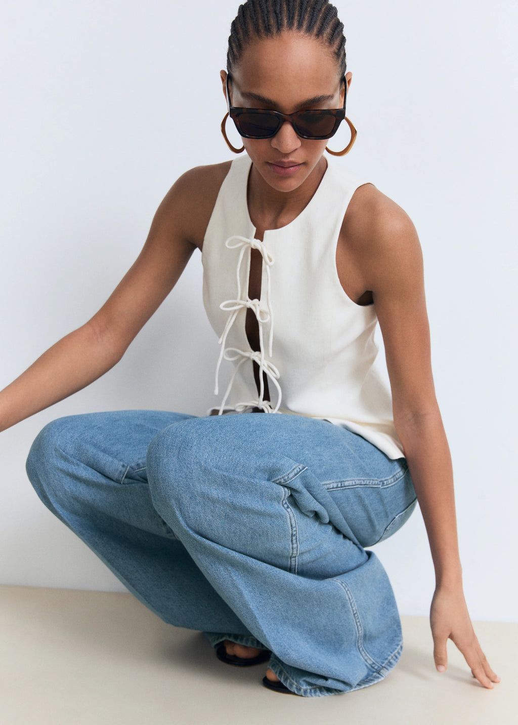 High Rise Wide Leg  Jeans With Pockets