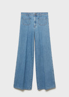 High Rise Wide Leg  Jeans With Pockets