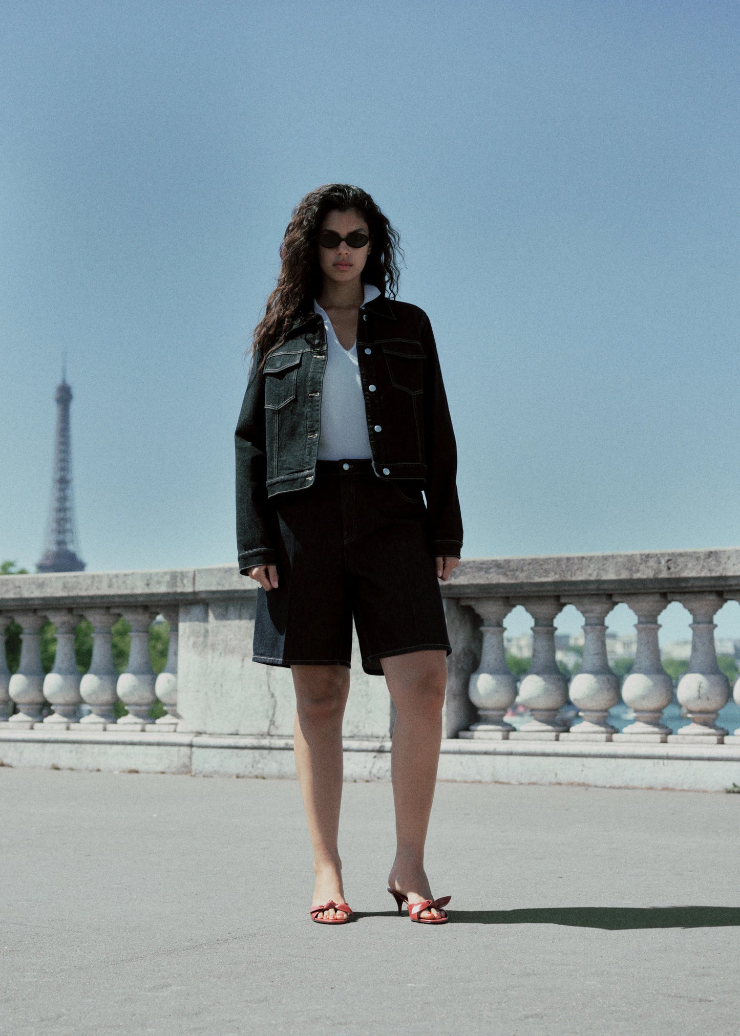 High Waist Rinse Wash Denim Shorts