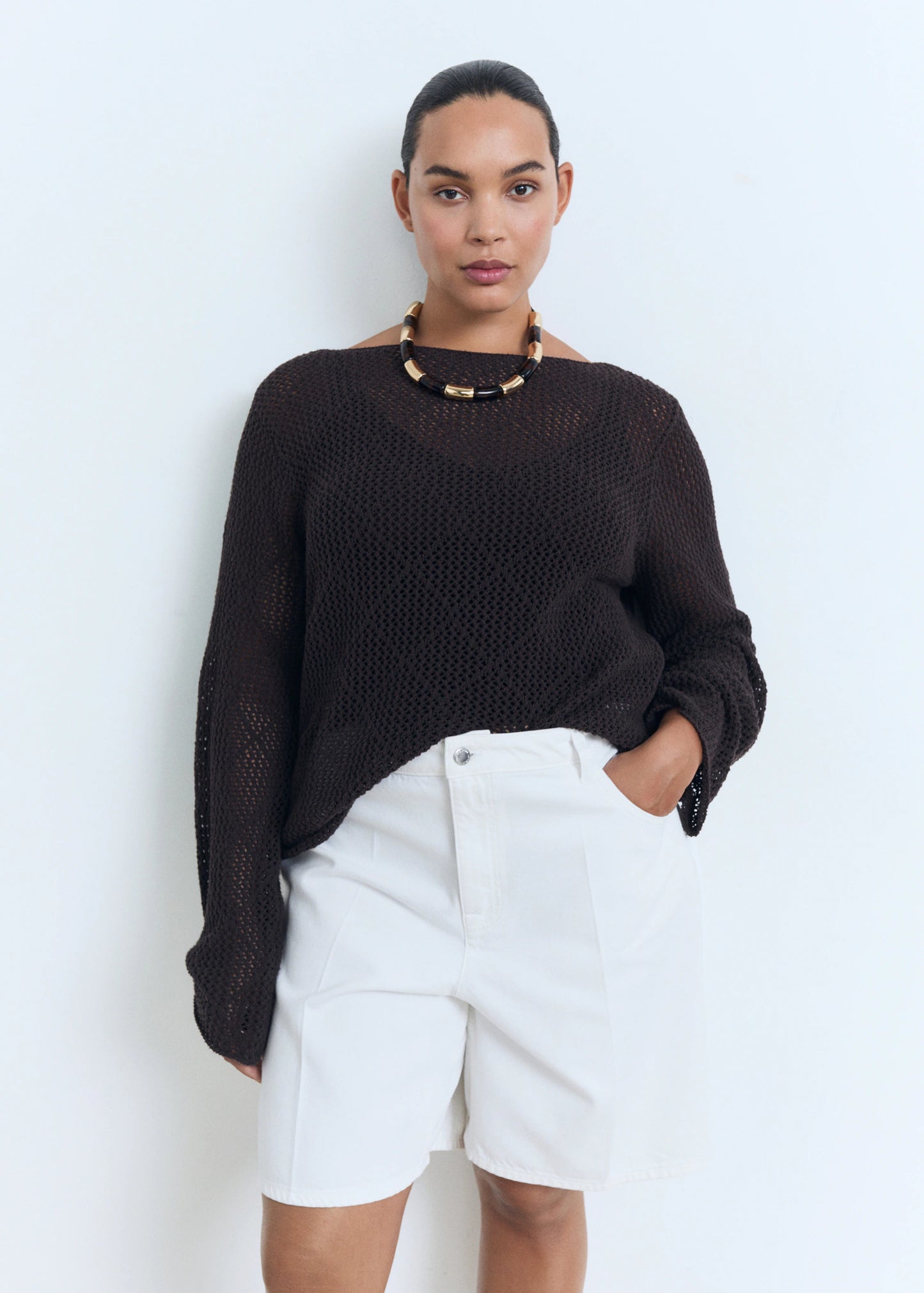 High Waist Straight Fit Denim Shorts